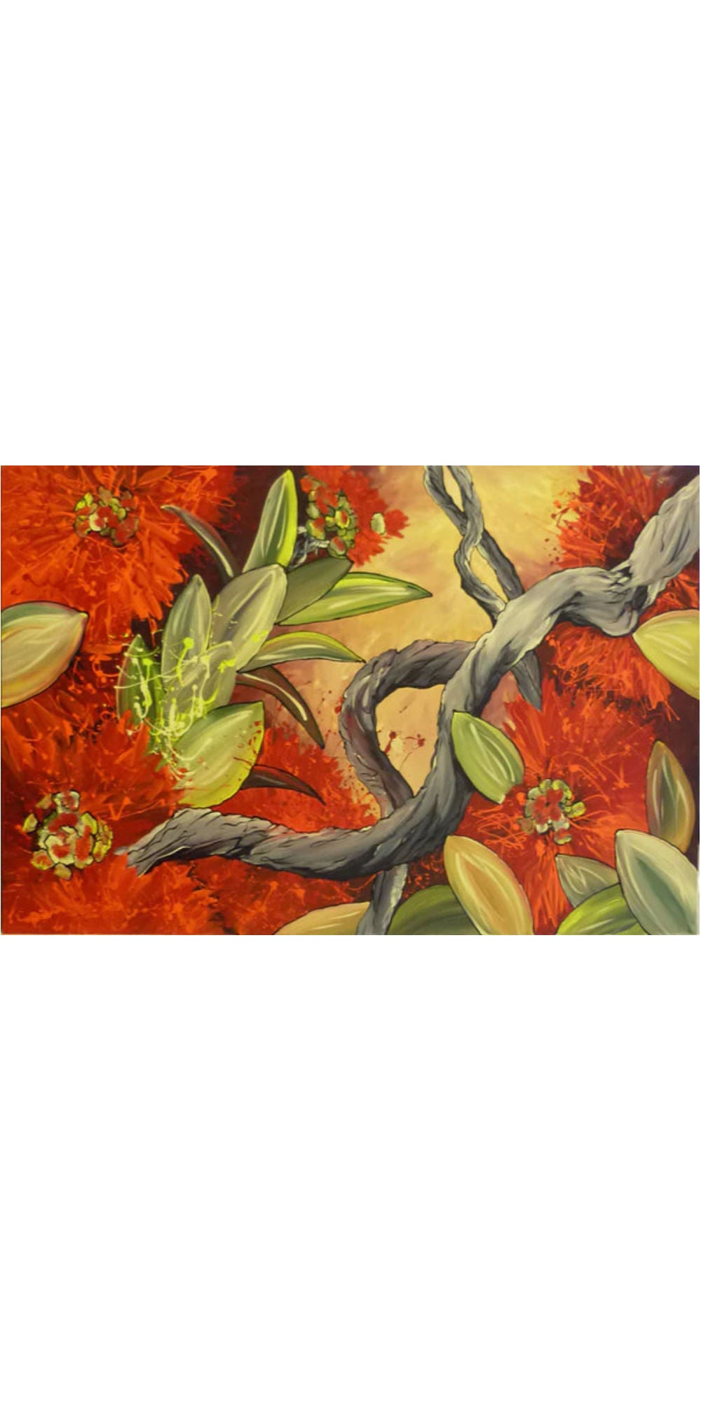 Janine Prowse | Abstract Pohutukawa  Art for Sale | Art for Hire