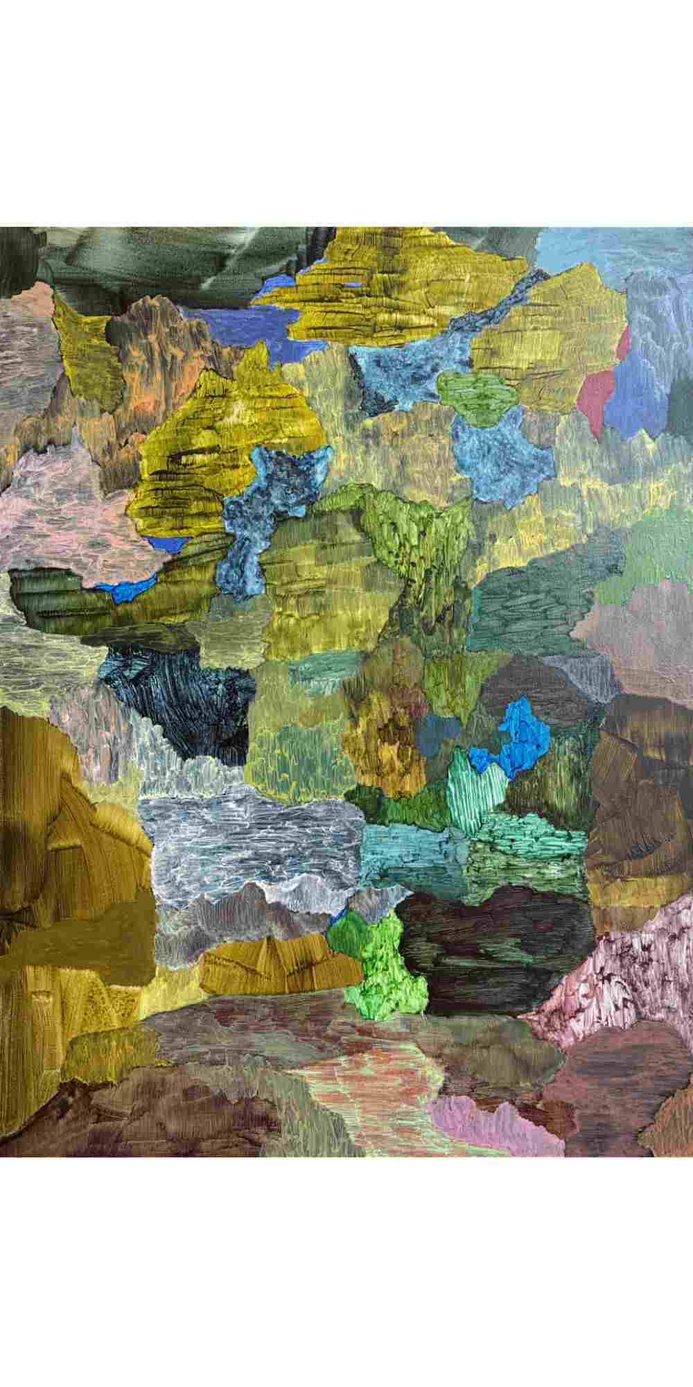 Abstract textured artwork with a mix of colors