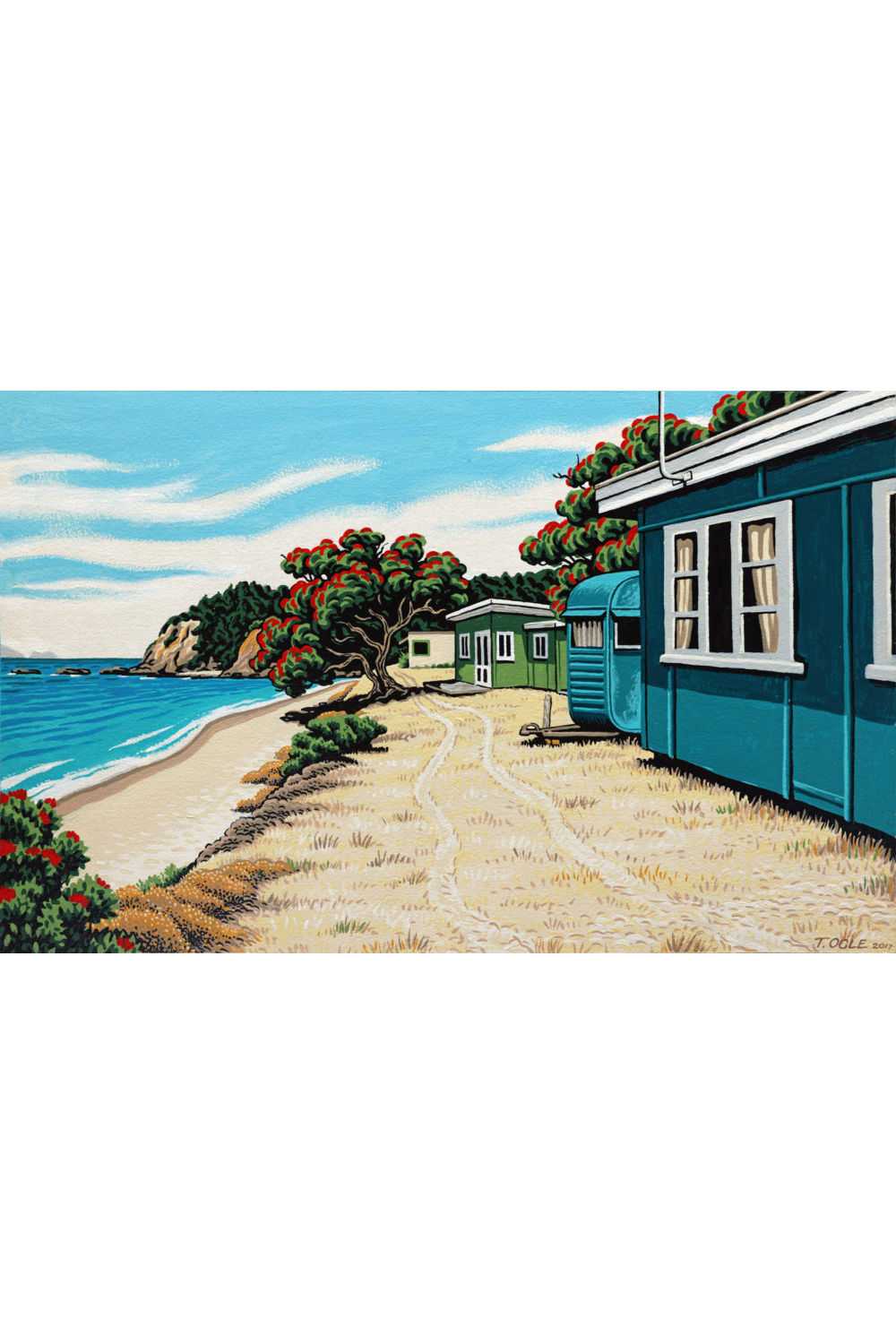 tony Ogle | Sandspit Baches Matapouri | Art for Hire | Prints for Sale