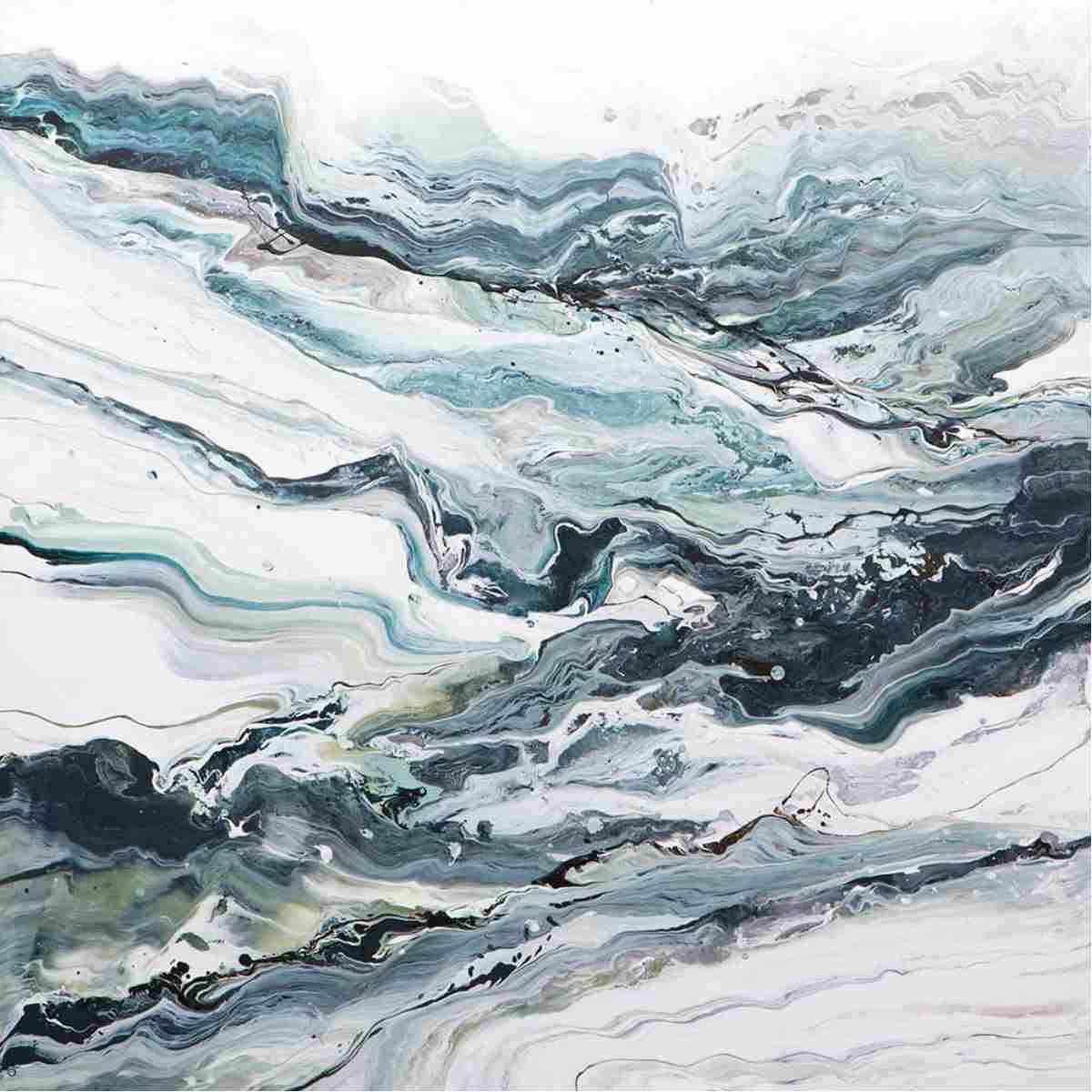 Mixed Media on Board with Resin