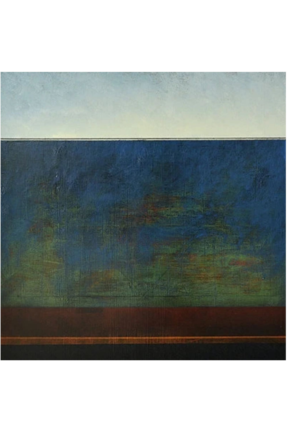 Landscape abstract with blues greens and browns