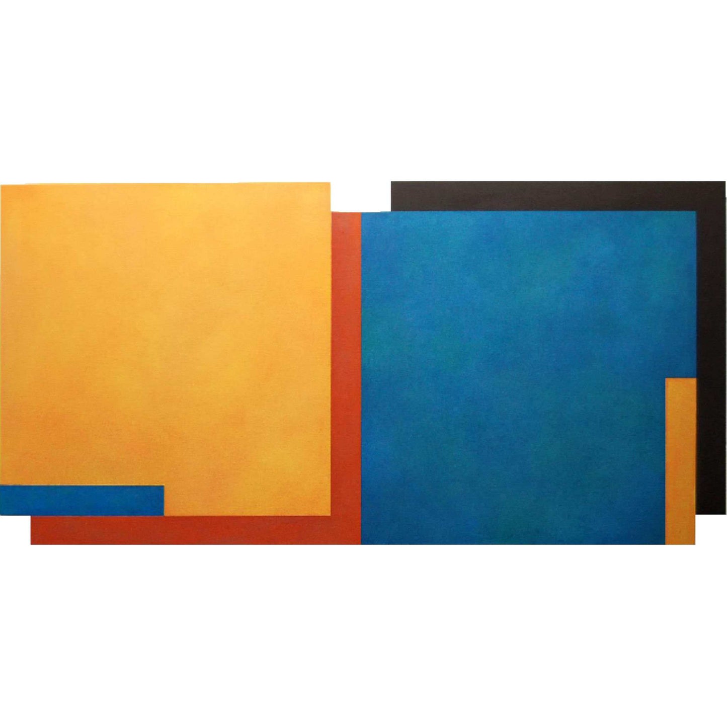 Color swatches in orange, blue, and black on a white background